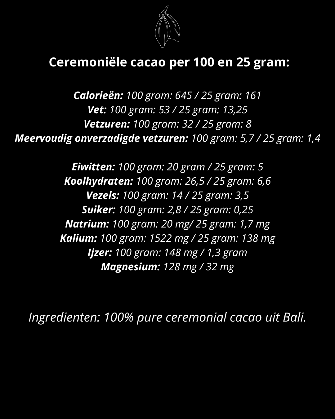 Cacaowonder ceremoniële cacao blok 120 gram