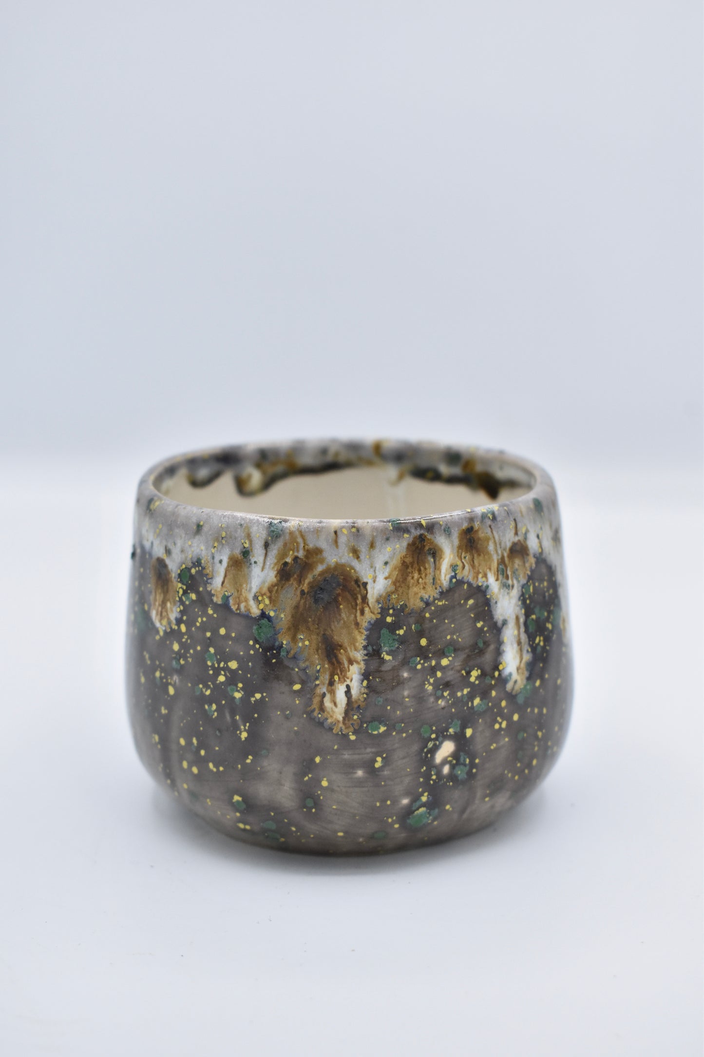 Uniek handgemaakt kopje Pauwen veren