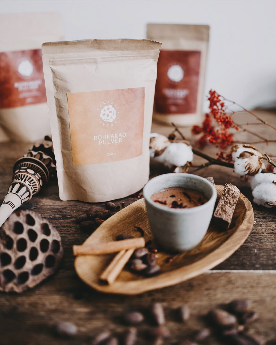 rauwe cacao poeder
